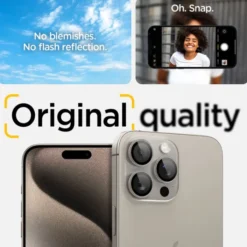Spigen Iphone 17 Pro Max|Iphone 15 Pro-OSŁONA APARATU IPHONE 15 PRO / MAX / 16 PRO / MAX OPTIK.TR EZ FIT 2-PACK NATURAL TITANIUM