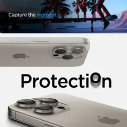 Spigen Iphone 17 Pro Max|Iphone 15 Pro-OSŁONA APARATU IPHONE 15 PRO / MAX / 16 PRO / MAX OPTIK.TR EZ FIT 2-PACK NATURAL TITANIUM