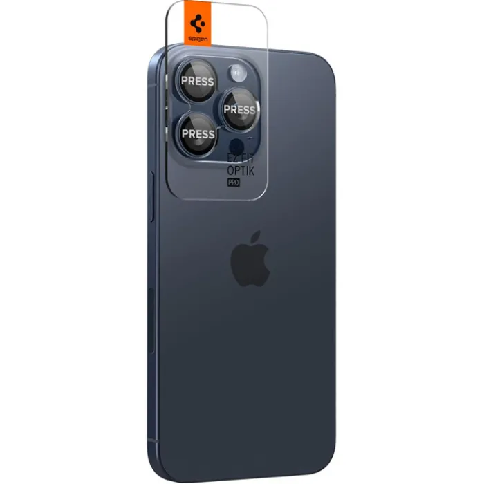Spigen Iphone 17 Pro Max|Iphone 15 Pro-OSŁONA APARATU IPHONE 15 PRO/ 15 PRO MAX / 17 PRO / 17 PRO MAX OPTIK.TR ”EZ FIT” 2-PACK BLUE TITANIUM