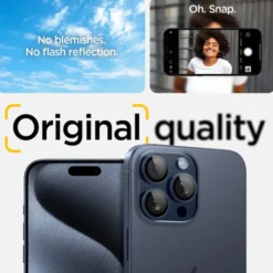 Spigen Iphone 17 Pro Max|Iphone 15 Pro-OSŁONA APARATU IPHONE 15 PRO/ 15 PRO MAX / 17 PRO / 17 PRO MAX OPTIK.TR ”EZ FIT” 2-PACK BLUE TITANIUM
