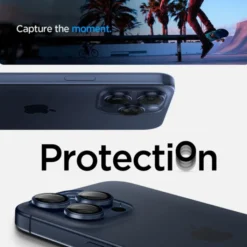 Spigen Iphone 17 Pro Max|Iphone 15 Pro-OSŁONA APARATU IPHONE 15 PRO/ 15 PRO MAX / 17 PRO / 17 PRO MAX OPTIK.TR ”EZ FIT” 2-PACK BLUE TITANIUM