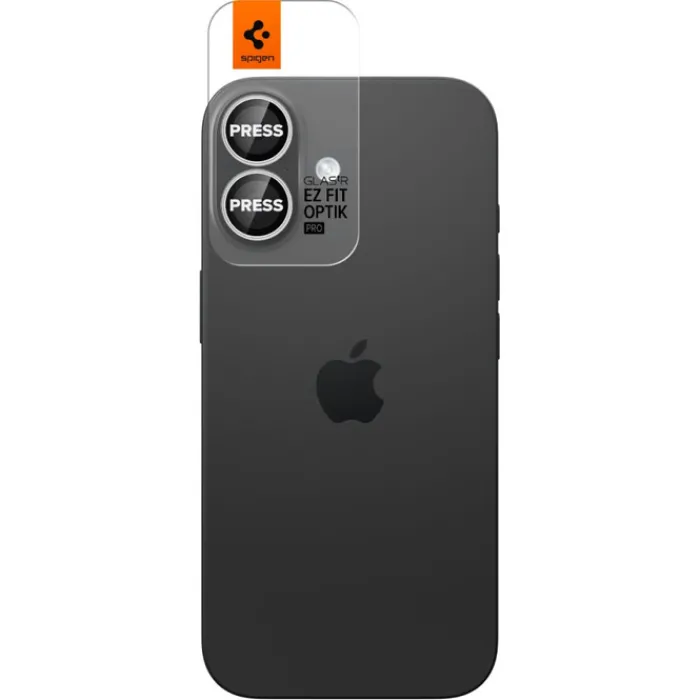 Spigen Iphone 17|Apple-OSŁONA APARATU IPHONE 16 / 16 PLUS / 17 OPTIK PRO GLAS.TR ”EZ FIT” CAMERA PROTECTOR 2-PACK SILVER