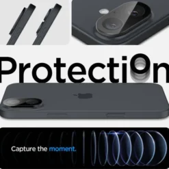 Spigen Iphone 16 Pro Max|Iphone 16 Plus-OSŁONA APARATU OPTIK GLAS.TR CAMERA PROTECTOR 2-PACK IPHONE 16 / 16 PLUS BLACK