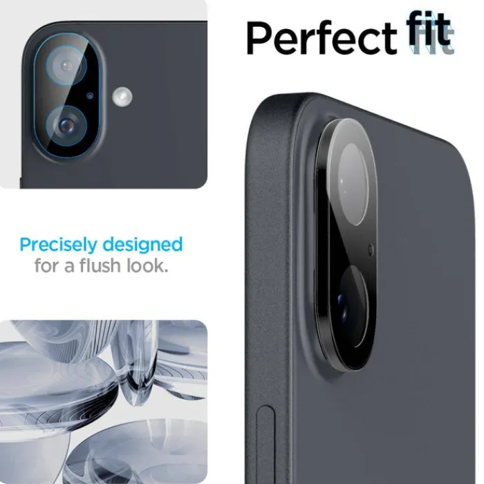 Spigen Iphone 16 Pro Max|Iphone 16 Plus-OSŁONA APARATU OPTIK GLAS.TR CAMERA PROTECTOR 2-PACK IPHONE 16 / 16 PLUS BLACK