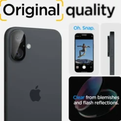Spigen Iphone 16 Pro Max|Iphone 16 Plus-OSŁONA APARATU OPTIK GLAS.TR CAMERA PROTECTOR 2-PACK IPHONE 16 / 16 PLUS BLACK
