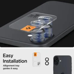 Spigen Iphone 16 Plus|Apple-OSŁONA APARATU OPTIK PRO GLAS.TR ”EZ FIT” CAMERA PROTECTOR 2-PACK IPHONE 16 / 16 PLUS BLACK