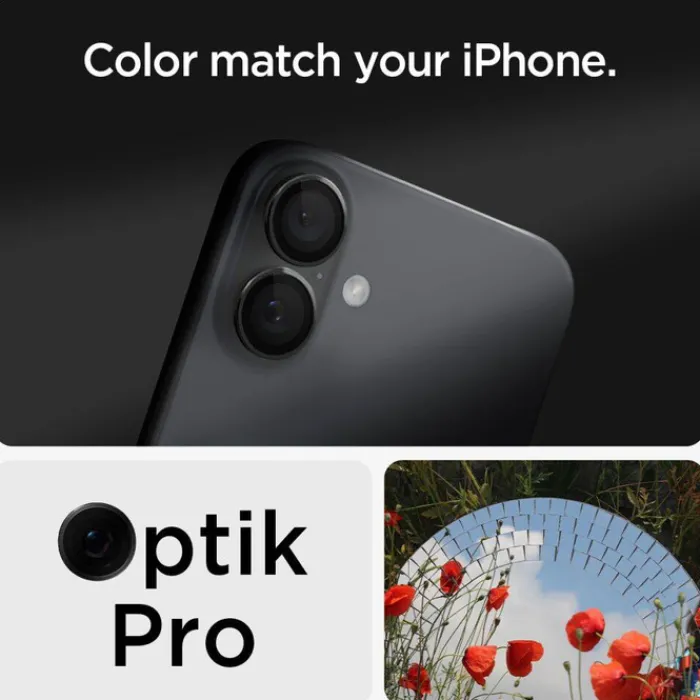 Spigen Iphone 16 Plus|Apple-OSŁONA APARATU OPTIK PRO GLAS.TR ”EZ FIT” CAMERA PROTECTOR 2-PACK IPHONE 16 / 16 PLUS BLACK