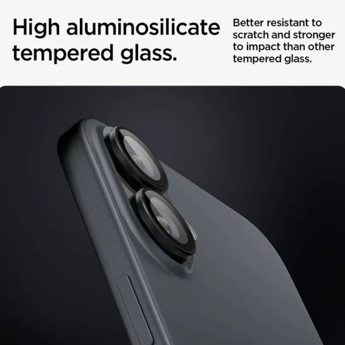 Spigen Iphone 16 Plus|Apple-OSŁONA APARATU OPTIK PRO GLAS.TR ”EZ FIT” CAMERA PROTECTOR 2-PACK IPHONE 16 / 16 PLUS BLACK