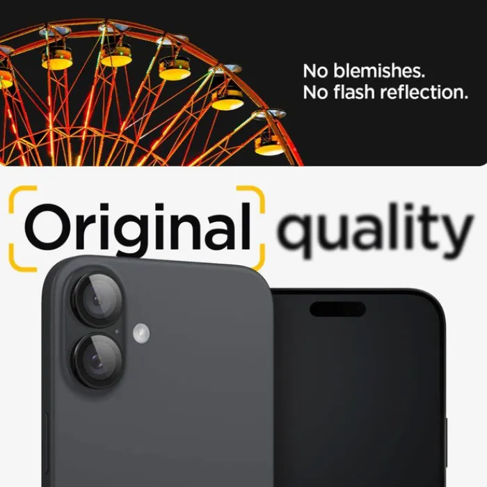 Spigen Iphone 16 Plus|Apple-OSŁONA APARATU OPTIK PRO GLAS.TR ”EZ FIT” CAMERA PROTECTOR 2-PACK IPHONE 16 / 16 PLUS BLACK