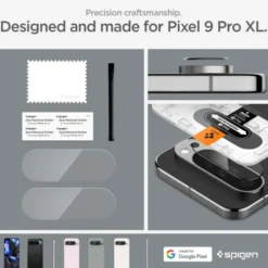 Spigen Google|Pixel 9 Pro Xl-OSŁONA APARATU OPTIK.TR ”EZ FIT” CAMERA PROTECTOR 2-PACK GOOGLE PIXEL 9 PRO XL CRYSTAL CLEAR