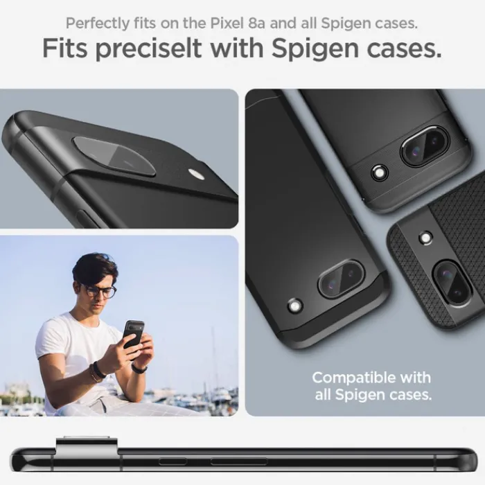 Spigen Pixel 8A|Google-OSŁONA APARATU OPTIK.TR ”EZ FIT” CAMERA PROTECTOR 2-PACK GOOGLE PIXEL 8A CLEAR