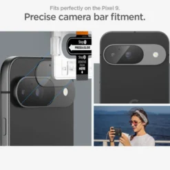 Spigen Pixel 9|Google-OSŁONA APARATU OPTIK.TR ”EZ FIT” CAMERA PROTECTOR 2-PACK GOOGLE PIXEL 9 CRYSTAL CLEAR