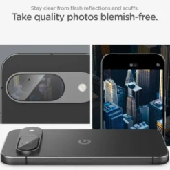 Spigen Pixel 9|Google-OSŁONA APARATU OPTIK.TR ”EZ FIT” CAMERA PROTECTOR 2-PACK GOOGLE PIXEL 9 CRYSTAL CLEAR