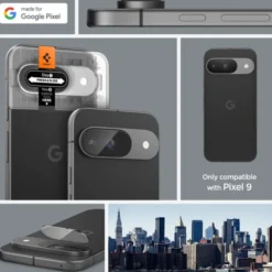 Spigen Pixel 9|Google-OSŁONA APARATU OPTIK.TR ”EZ FIT” CAMERA PROTECTOR 2-PACK GOOGLE PIXEL 9 CRYSTAL CLEAR