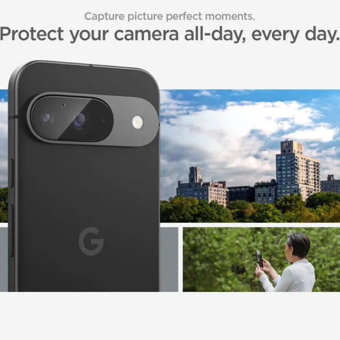 Spigen Pixel 9|Google-OSŁONA APARATU OPTIK.TR ”EZ FIT” CAMERA PROTECTOR 2-PACK GOOGLE PIXEL 9 CRYSTAL CLEAR