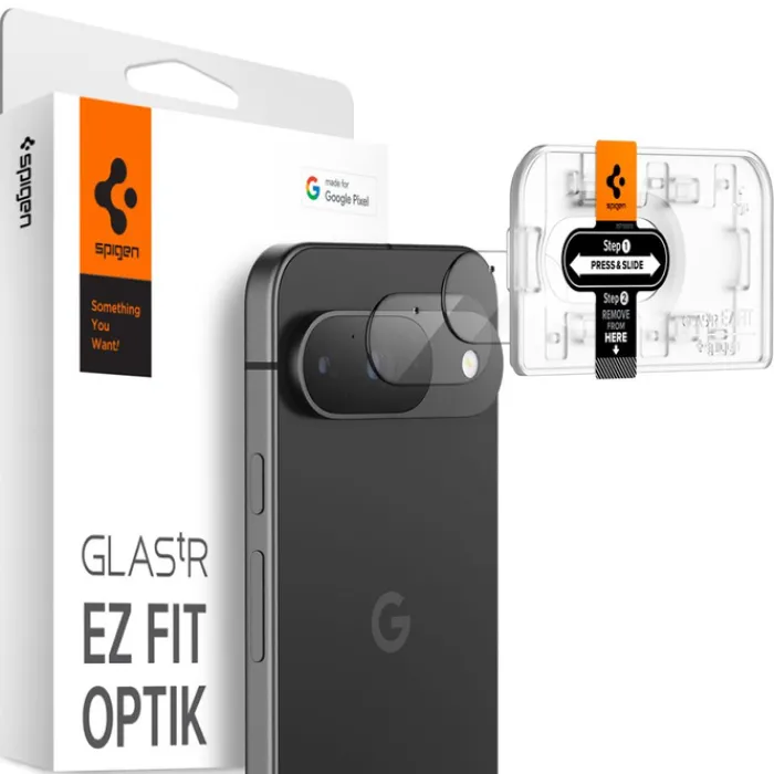 Spigen Pixel 9|Google-OSŁONA APARATU OPTIK.TR ”EZ FIT” CAMERA PROTECTOR 2-PACK GOOGLE PIXEL 9 CRYSTAL CLEAR