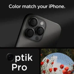 Spigen Iphone 17 Pro Max|Iphone 15 Pro-Osłona Aparatu Optik.tr ”ez Fit” Camera Protector 2-pack IPHONE 14 PRO / MAX / 15 PRO / MAX / 16 PRO / MAX / 17 PRO / MAX BLACK