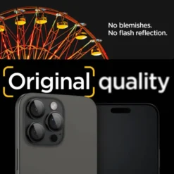 Spigen Iphone 17 Pro Max|Iphone 15 Pro-Osłona Aparatu Optik.tr ”ez Fit” Camera Protector 2-pack IPHONE 14 PRO / MAX / 15 PRO / MAX / 16 PRO / MAX / 17 PRO / MAX BLACK