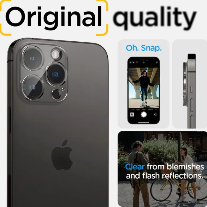 Spigen Iphone 15 Pro|Iphone 14 Pro-Osłona Aparatu Optik.tr Camera Protector 2-pack iPhone 14 Pro / 14 Pro Max Crystal Clear