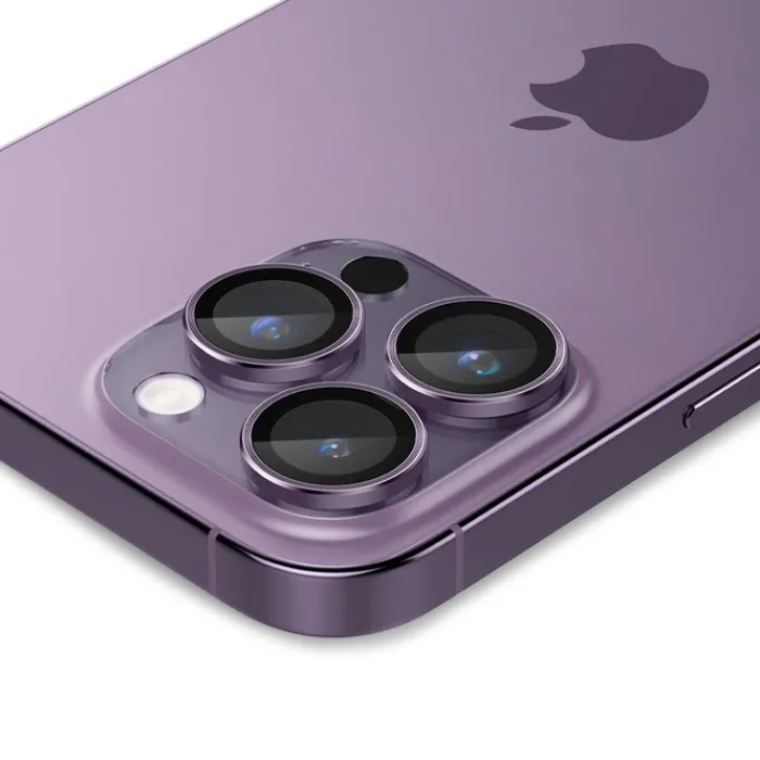 Spigen Iphone 17 Pro Max|Iphone 15 Pro-Osłona Aparatu Optik.tr ”ez Fit” Camera Protector 2-pack iPhone 14 Pro / 14 Pro Max Deep Purple