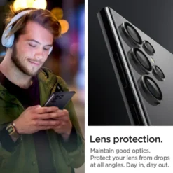 Spigen Samsung|Szkła-Osłona Aparatu Optik.tr ”ez Fit” Camera Protector 2-pack Samsung Galaxy S24 Ultra Black