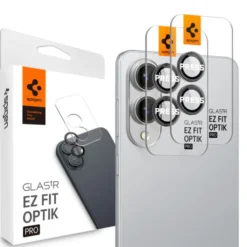 Spigen Samsung|Galaxy S25 Edge-OSŁONA APARATU SAMSUNG GALAXY S25 EDGE OPTIK PRO GLAS.TR ”EZ FIT” CAMERA PROTECTOR 2-PACK CZARNA