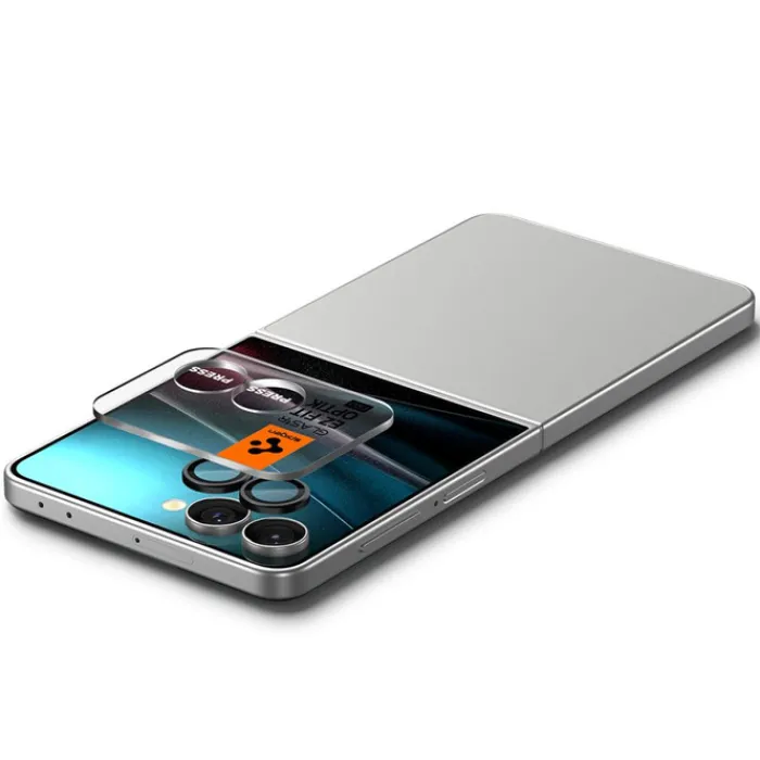 Spigen Samsung|Galaxy Z Flip 7 Fe-OSŁONA APARATU SAMSUNG GALAXY Z FLIP 7 OPTIK PRO HD GLAS.TR ”EZ FIT” CAMERA PROTECTOR 2-PACK CZARNA
