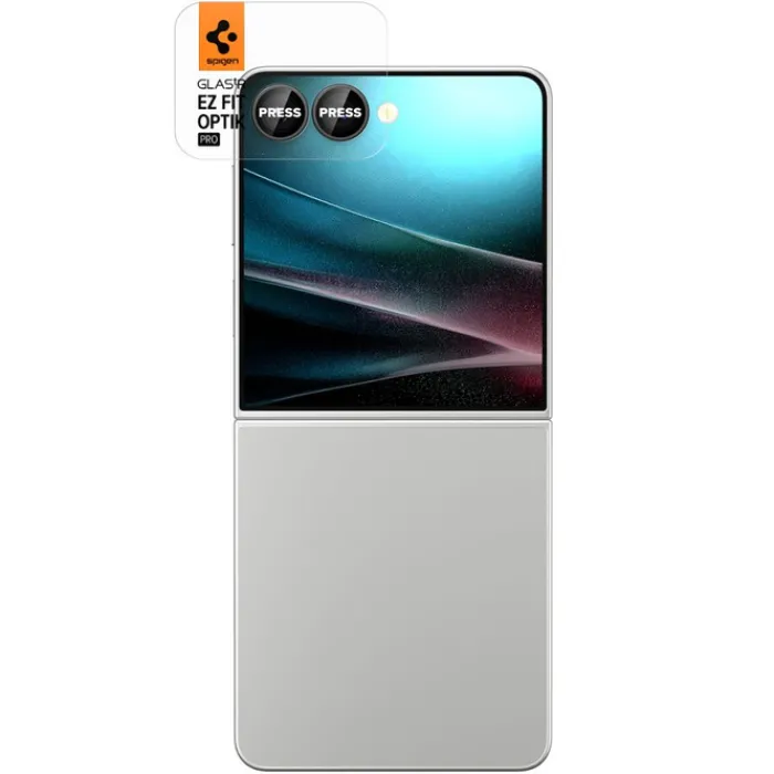Spigen Samsung|Galaxy Z Flip 7 Fe-OSŁONA APARATU SAMSUNG GALAXY Z FLIP 7 OPTIK PRO HD GLAS.TR ”EZ FIT” CAMERA PROTECTOR 2-PACK CZARNA