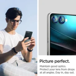 Spigen Samsung|Galaxy Z Flip 7 Fe-OSŁONA APARATU SAMSUNG GALAXY Z FLIP 7 OPTIK PRO HD GLAS.TR ”EZ FIT” CAMERA PROTECTOR 2-PACK CZARNA