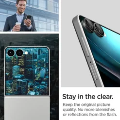 Spigen Samsung|Galaxy Z Flip 7 Fe-OSŁONA APARATU SAMSUNG GALAXY Z FLIP 7 OPTIK PRO HD GLAS.TR ”EZ FIT” CAMERA PROTECTOR 2-PACK CZARNA