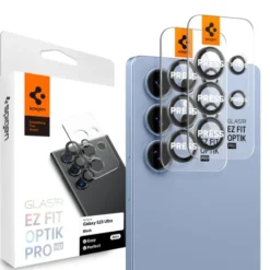 Spigen Samsung|Galaxy S25 Ultra-OSŁONA APARATU SAMSUNG GALAXY S25 ULTRA OPTIK PRO HD GLAS.TR ”EZ FIT” CAMERA PROTECTOR 2-PACK CZARNA