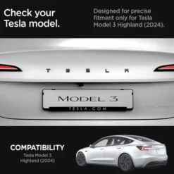 Spigen Tesla-OSŁONA NA LOGO ZNACZEK TESLA MODEL 3 2024 REAR EMBLEM LOGO FULL COVER CARBON