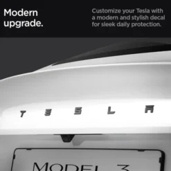 Spigen Tesla-OSŁONA NA LOGO ZNACZEK TESLA MODEL 3 2024 REAR EMBLEM LOGO FULL COVER CARBON