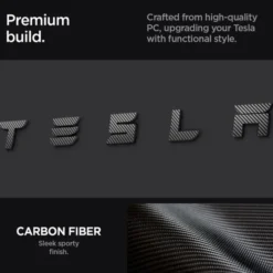Spigen Tesla-OSŁONA NA LOGO ZNACZEK TESLA MODEL 3 2024 REAR EMBLEM LOGO FULL COVER CARBON