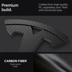 Spigen Tesla-OSŁONA NA PRZEDNIE LOGO ZNACZEK TESLA MODEL 3 2024 FRONT EMBLEM LOGO FULL COVER CARBON