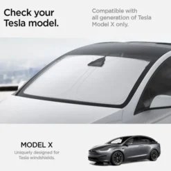 Spigen Tesla-OSŁONA PRZECIWSŁONECZNA TESLA MODEL X CAR FRONT WINDSHIELD SUNSHADE BLACK