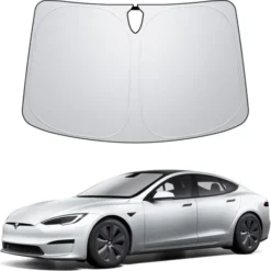 Spigen Tesla-OSŁONA PRZECIWSŁONECZNA TESLA MODEL S CAR FRONT WINDSHIELD SUNSHADE BLACK