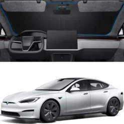 Spigen Tesla-OSŁONA PRZECIWSŁONECZNA TESLA MODEL S CAR FRONT WINDSHIELD SUNSHADE BLACK