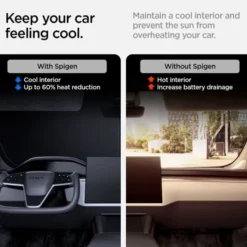 Spigen Tesla-OSŁONA PRZECIWSŁONECZNA TESLA MODEL S CAR FRONT WINDSHIELD SUNSHADE BLACK