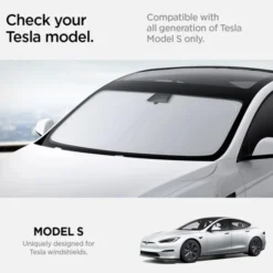 Spigen Tesla-OSŁONA PRZECIWSŁONECZNA TESLA MODEL S CAR FRONT WINDSHIELD SUNSHADE BLACK