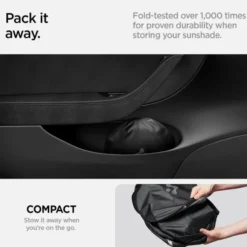 Spigen Tesla-OSŁONA PRZECIWSŁONECZNA TESLA MODEL S CAR FRONT WINDSHIELD SUNSHADE BLACK