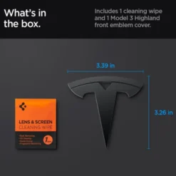 Spigen Tesla-OSŁONA PRZEDNIEGO LOGO ZNACZEK TESLA MODEL 3 2024 FRONT EMBLEM LOGO FULL COVER BLACK