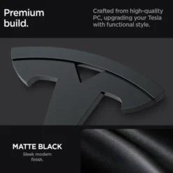Spigen Tesla-OSŁONA PRZEDNIEGO LOGO ZNACZEK TESLA MODEL 3 2024 FRONT EMBLEM LOGO FULL COVER BLACK