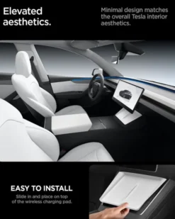 Spigen Ładowarki-OSŁONA TESLA MODEL Y 2025 WIRELESS CHARGING PAD COVER WHITE