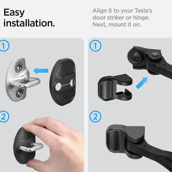 Spigen Tesla-OSŁONA ZAMKA DRZWI TESLA MODEL Y 3 DOOR LOCK COVER BLACK