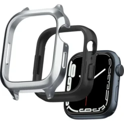 Spigen Apple Watch Se 44Mm|Apple Watch 9 45Mm-Pasek i Etui Metal Fit Pro Apple Watch 9 8 7 6 5 4 SE 2022 44 / 45 mm Srebny