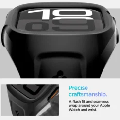 Spigen Apple Watch 11 46Mm|Apple Watch 10 46Mm-PASEK APPLE WATCH 10 (46 MM) LIQUID AIR PRO MATOWY CZARNY