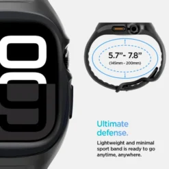 Spigen Apple Watch 11 46Mm|Apple Watch 10 46Mm-PASEK APPLE WATCH 10 (46 MM) LIQUID AIR PRO MATOWY CZARNY