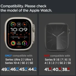 Spigen Apple Watch Se 44Mm|Apple Watch 9 45Mm-PASEK APPLE WATCH 49MM 46MM 45MM 44MM CLASSIC FIT BAND BLACK