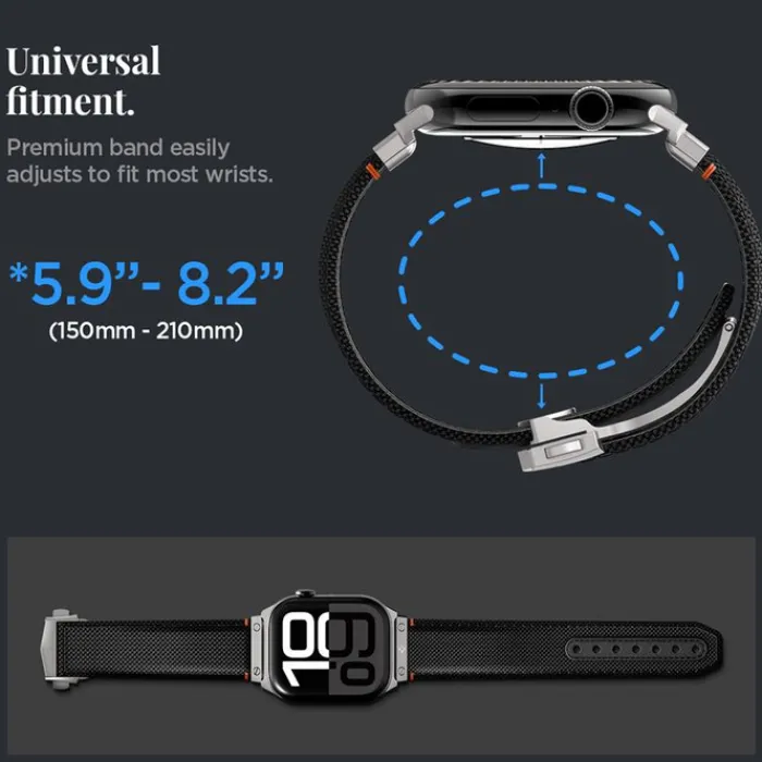 Spigen Apple Watch Se 44Mm|Apple Watch 9 45Mm-PASEK APPLE WATCH 49MM 46MM 45MM 44MM CLASSIC FIT BAND BLACK